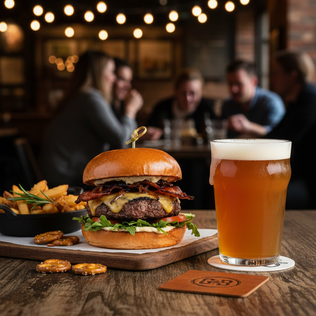 Gastropub burger photography