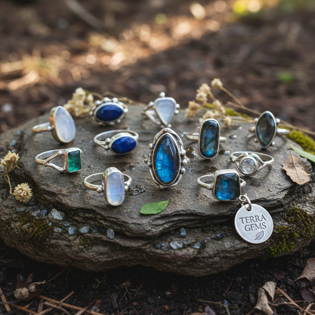 AI product photography — jewelry rings studio shot