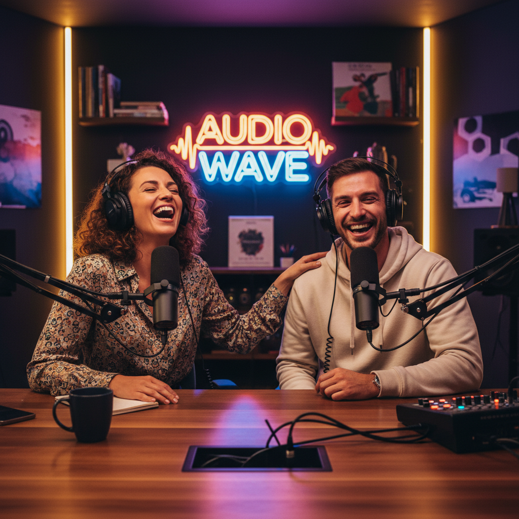 Podcast recording behind-the-scenes