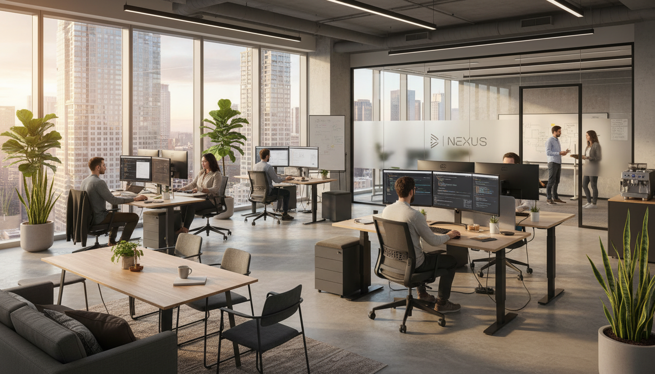 Tech startup office hero banner