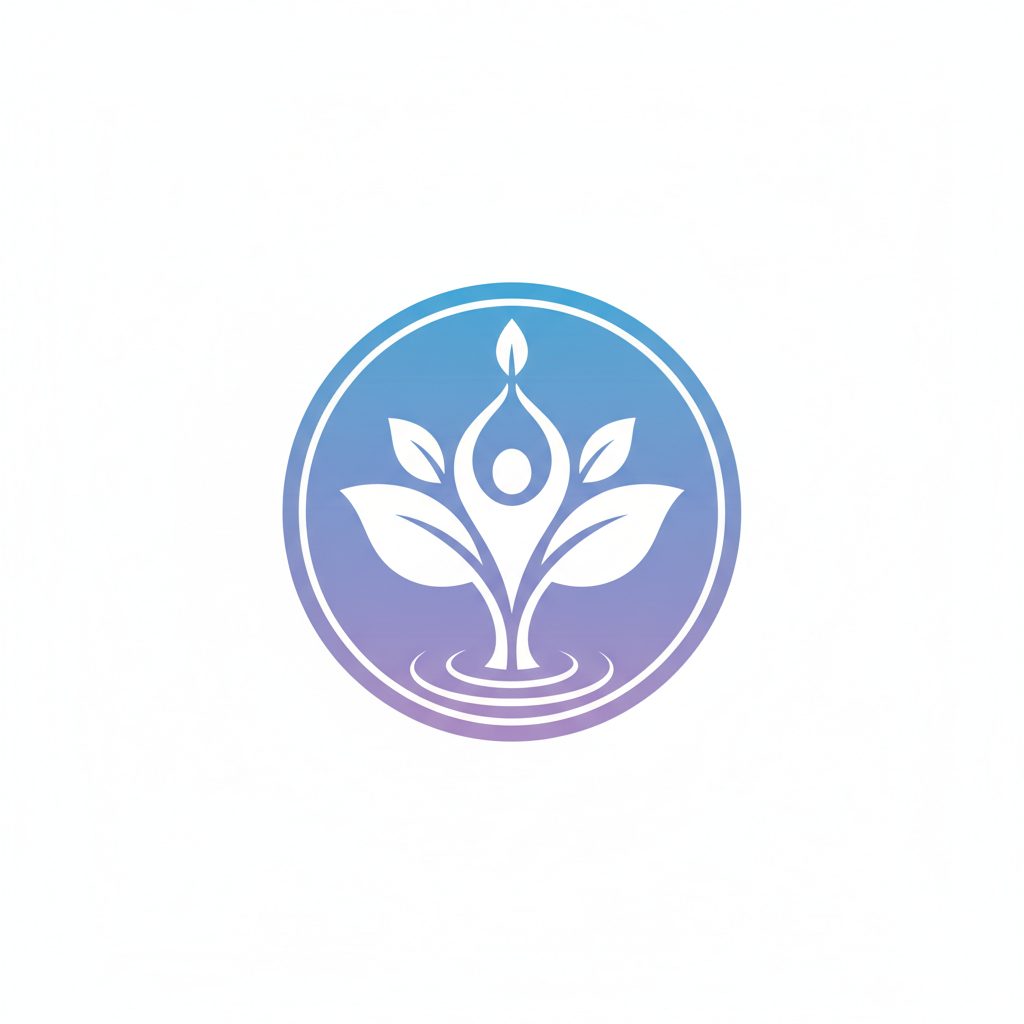 Digital wellness app logo with zen design