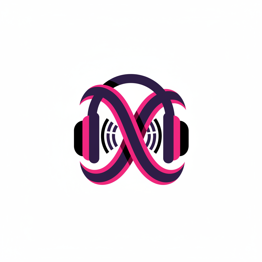 Creative media production logo with soundwave design